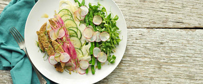 Springtime Salad with Adzuki Bean Burger