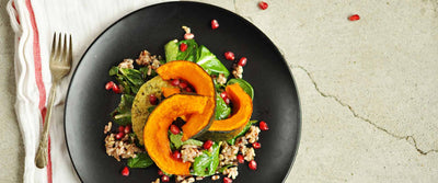 Squash with Wild Rice and Spinach Salad